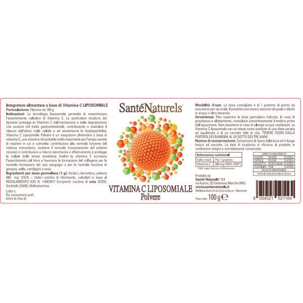 Vitamina C Liposomal 100 gramos Polvo