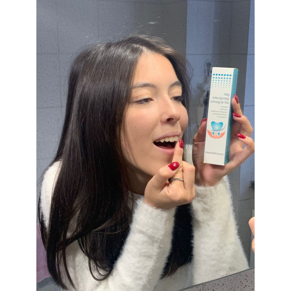 Gel gingival de plata coloidal verdadera, ácido hialurónico, aloe, vitamina E