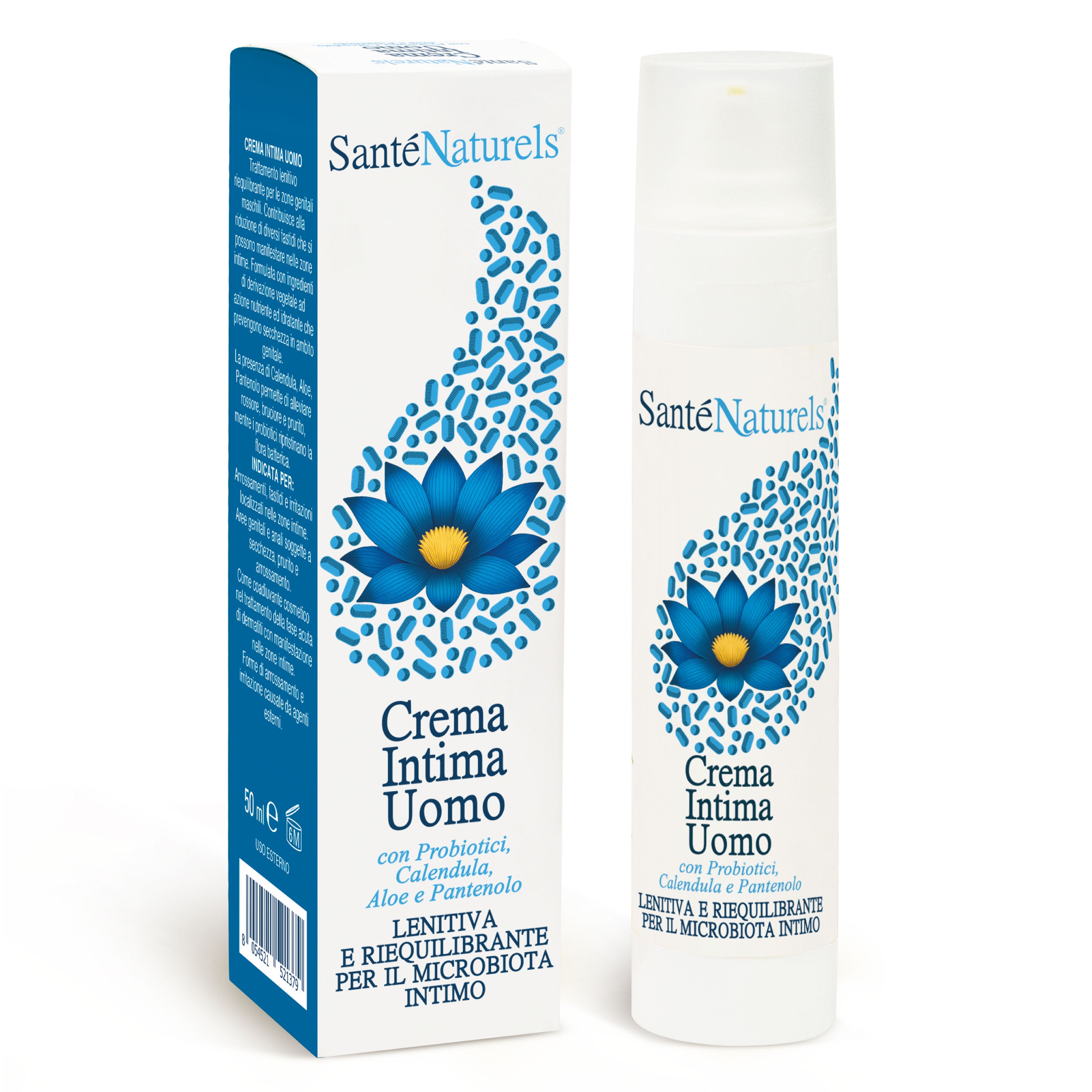 Crema íntima masculina con probióticos, caléndula, aloe, pantenol y manzanilla 50 ml