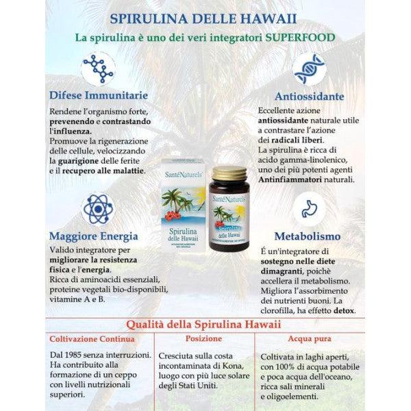 Spirulina delle Hawaii 200 compresse da 500 mg - Santé Naturels® SRL